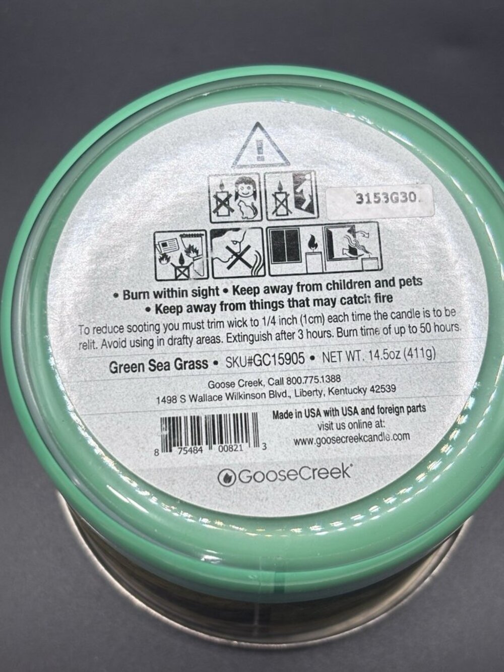 Goose Creek Green Sea Grass 3 Wick Jar Candle 14.5 oz Summer Beach Apple Pear - Picture 10 of 16